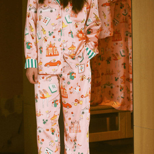 Lüks Mahjong Kraliçe Pijama Seti