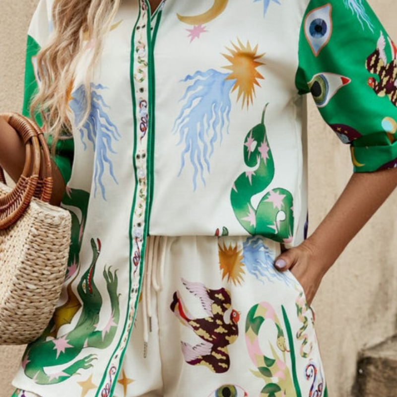 Ottilia Gömlek ve Şort Boho Takım