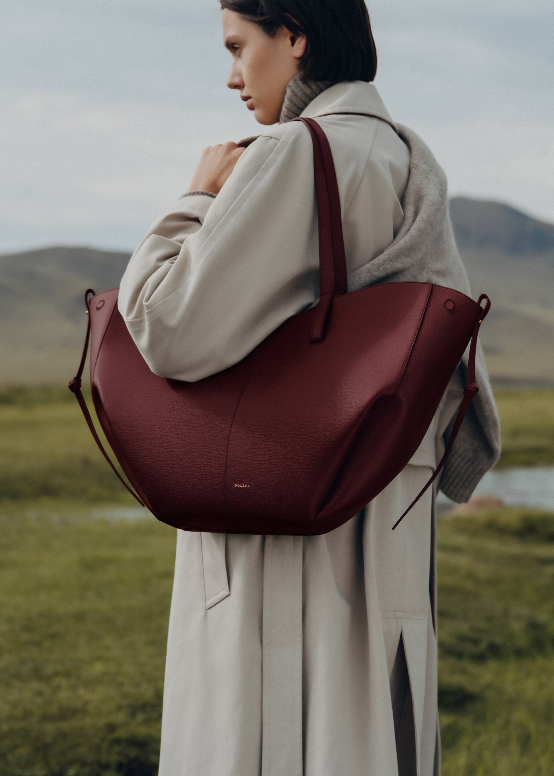 Cirelle Tote Çanta - Vişne kırmızısı