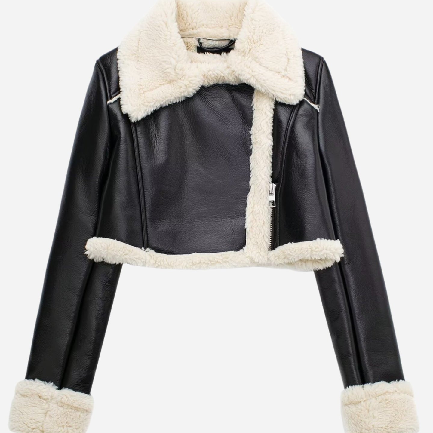 Yaka Kısa Kesim Deri Ceket