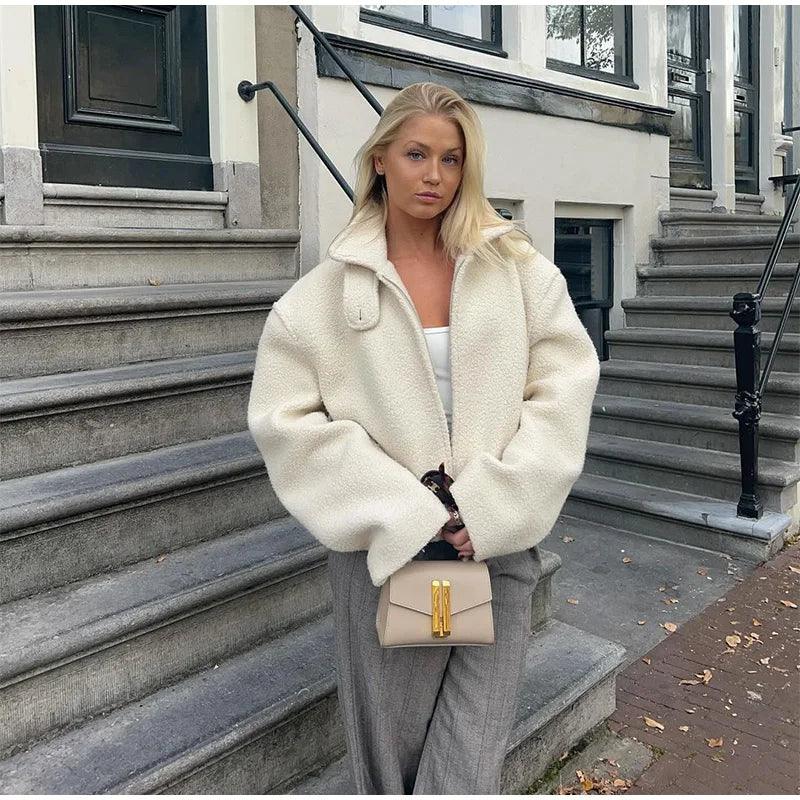 Fermuarlı Yünlü Ceket