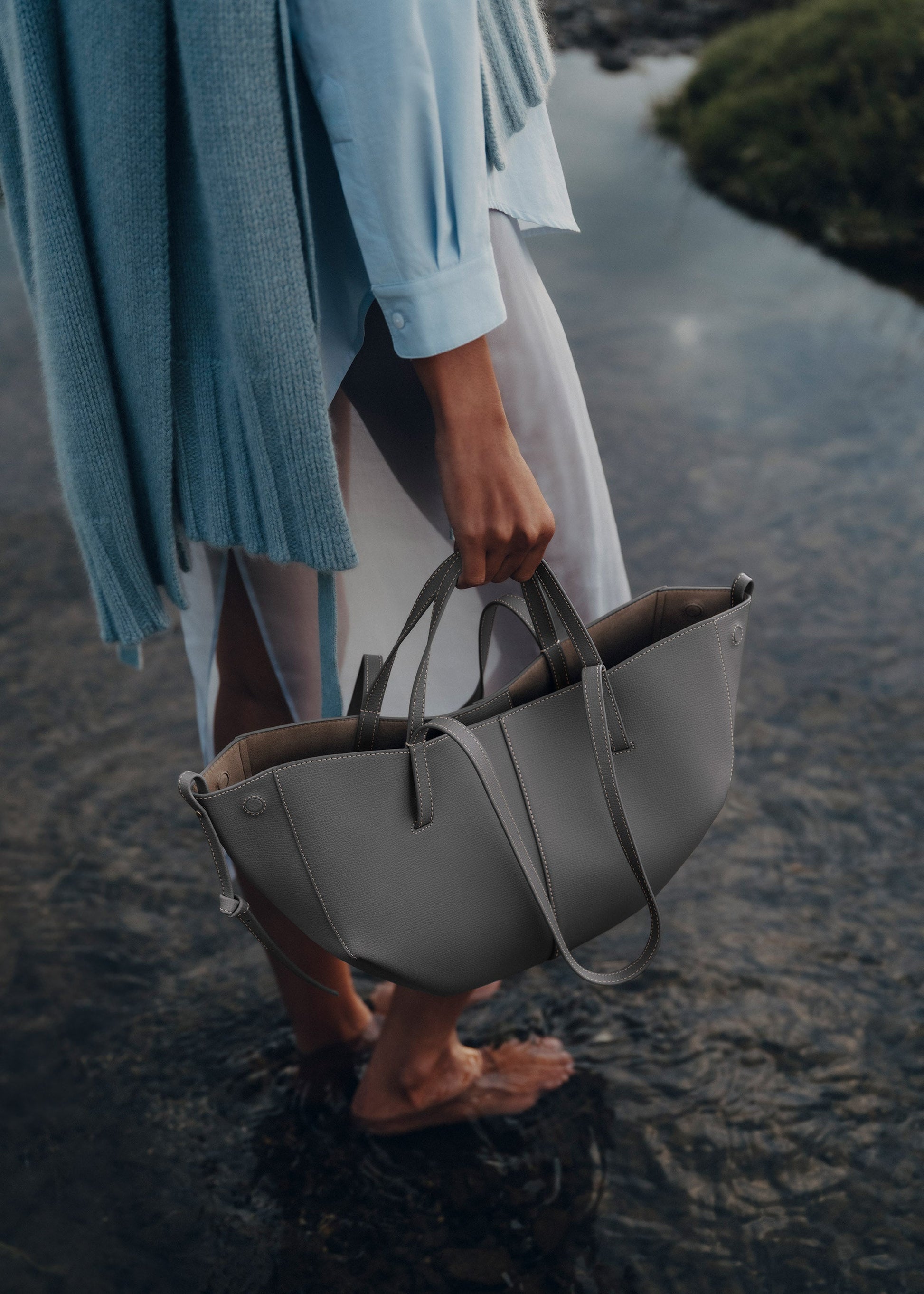 Cirelle Small Tote Çanta - Taş gri