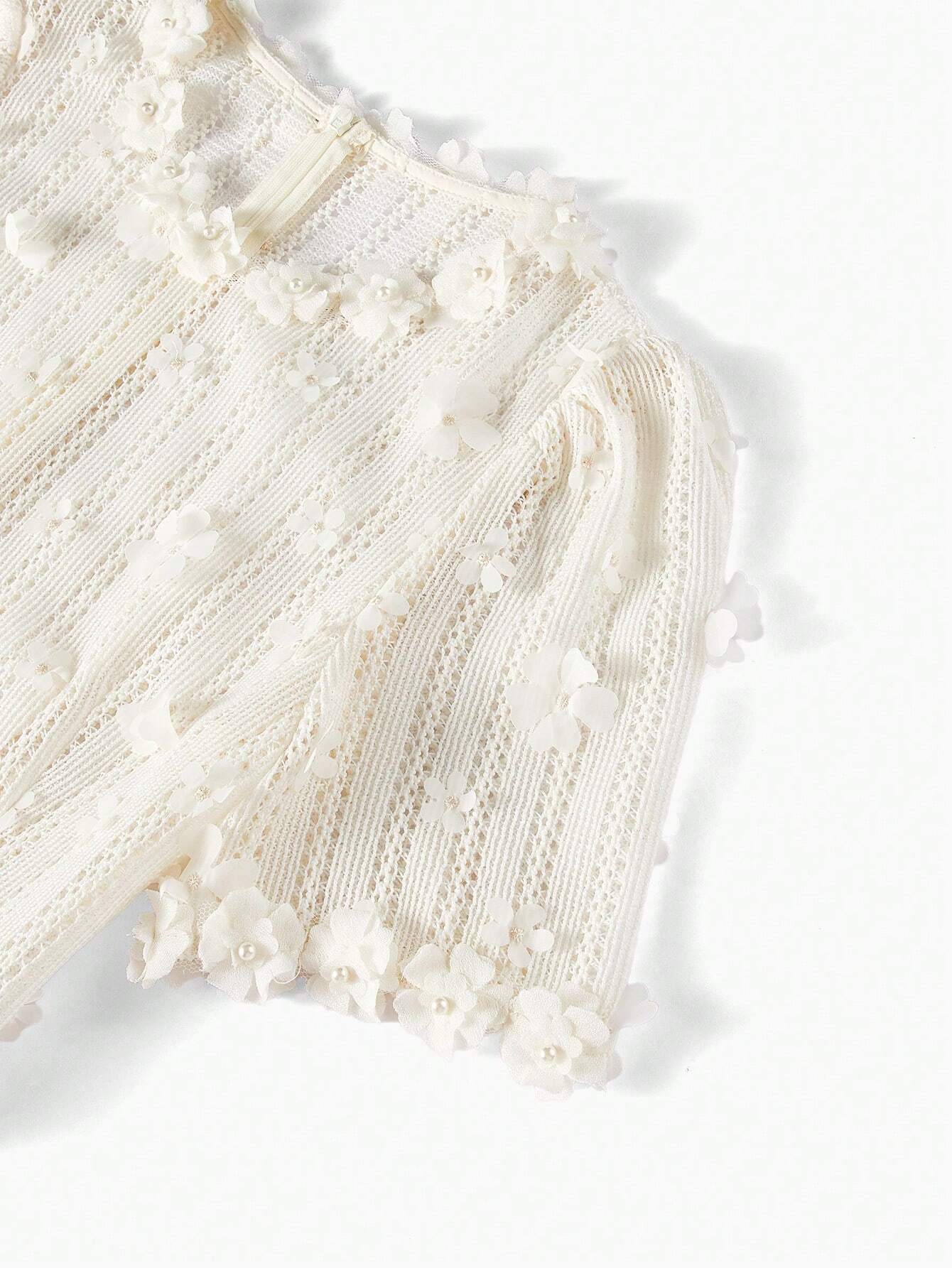 Mona Dantel İşlemeli Midi Elbise