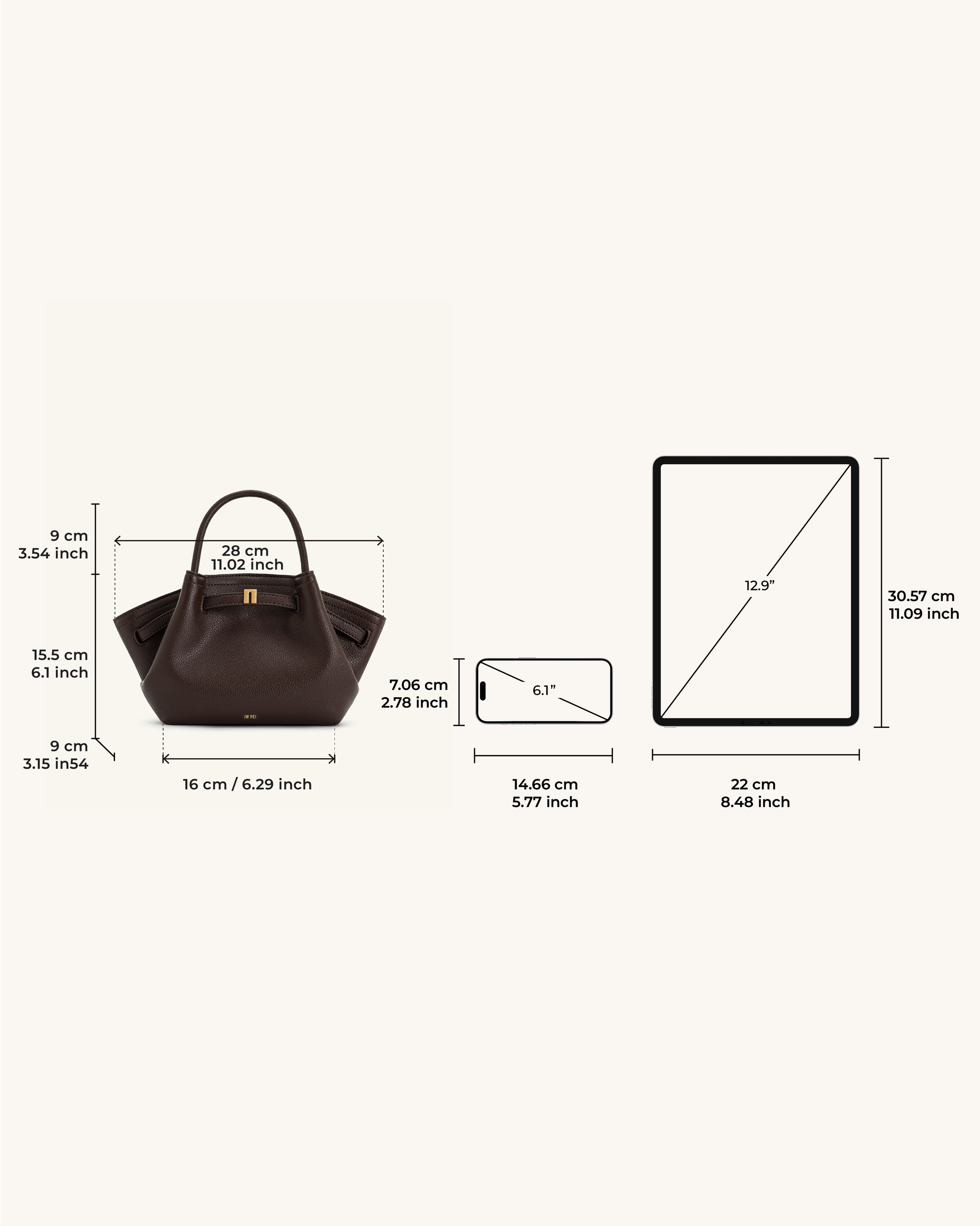 Eloura Small Tote Çanta - Kahverengi