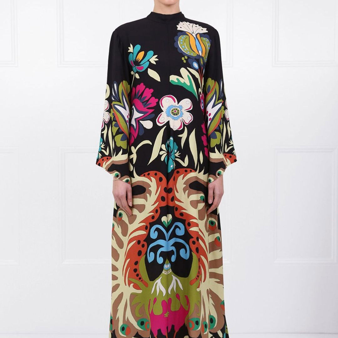 Tavuskuşu Magnifico Maxi Elbise Çok Renkli