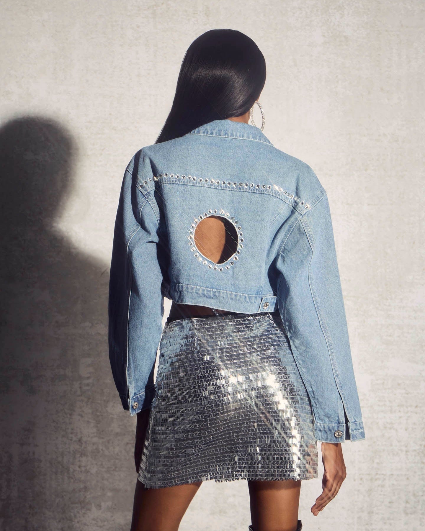 Norma Hollow Kısa Denim Ceket