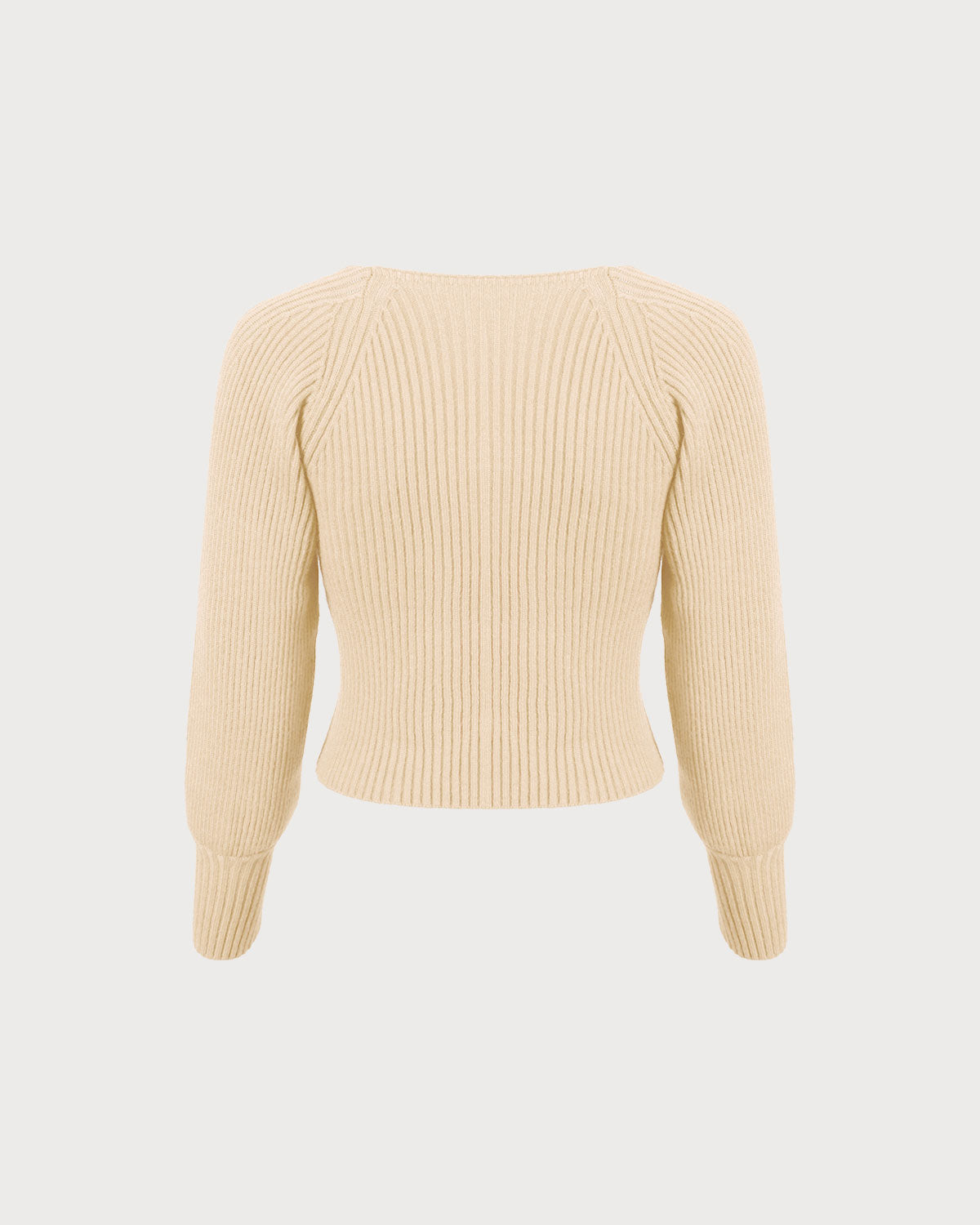 Bej Renkli Derin Yaka Fener Kol Kazak