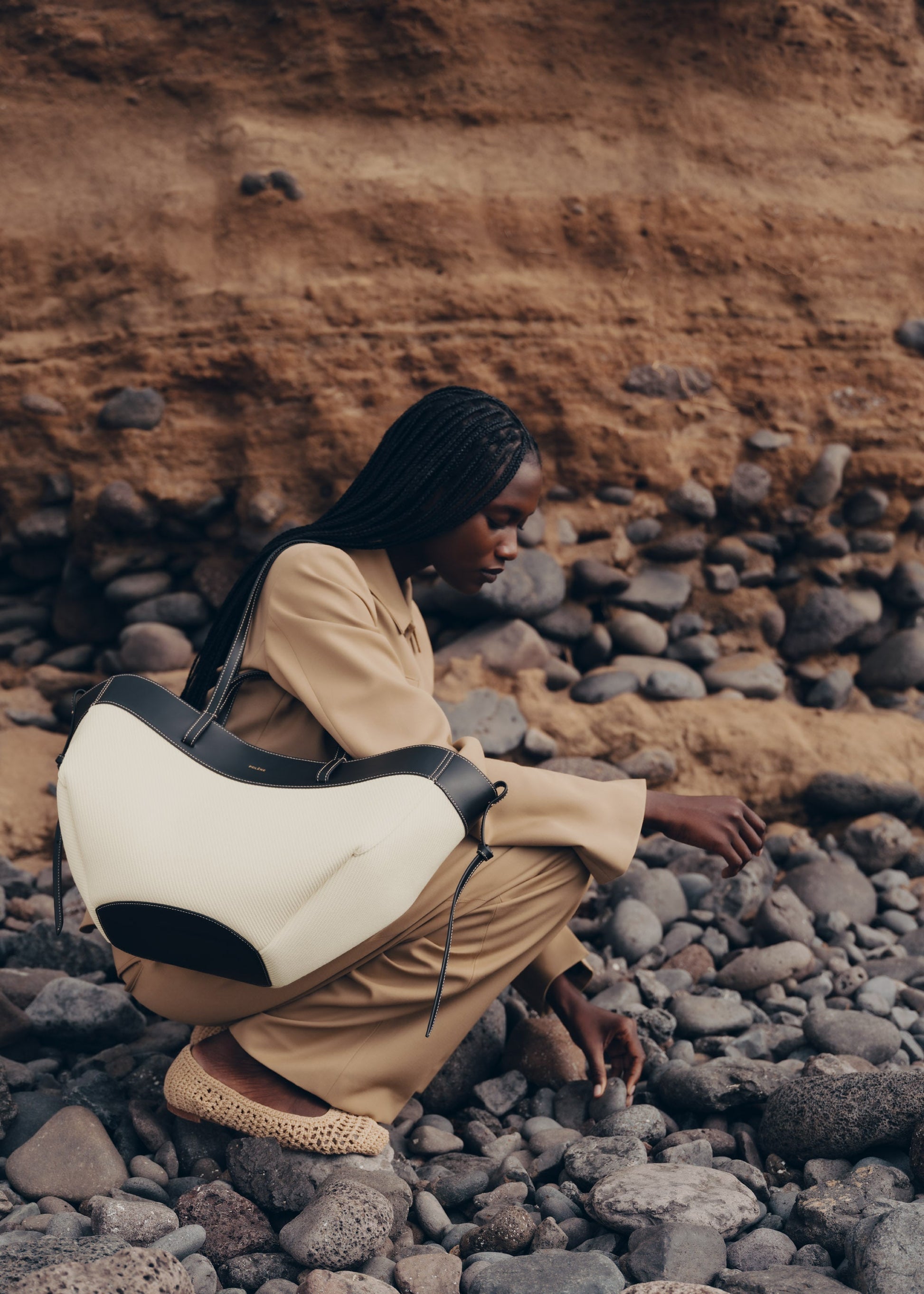 Cirelle Tote Çanta - Beyaz/Siyah