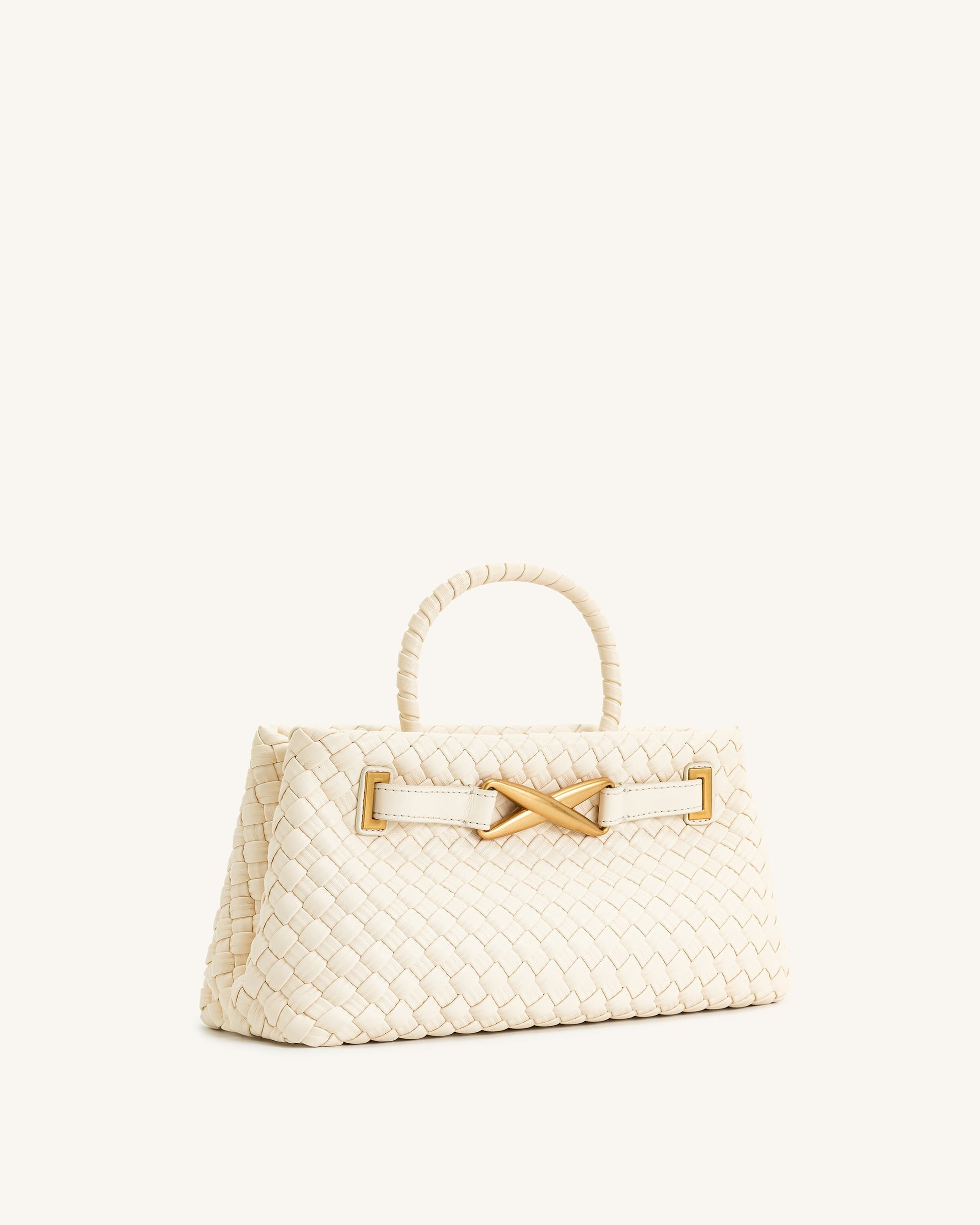 Virelle Dokuma Tote Çanta - Krem