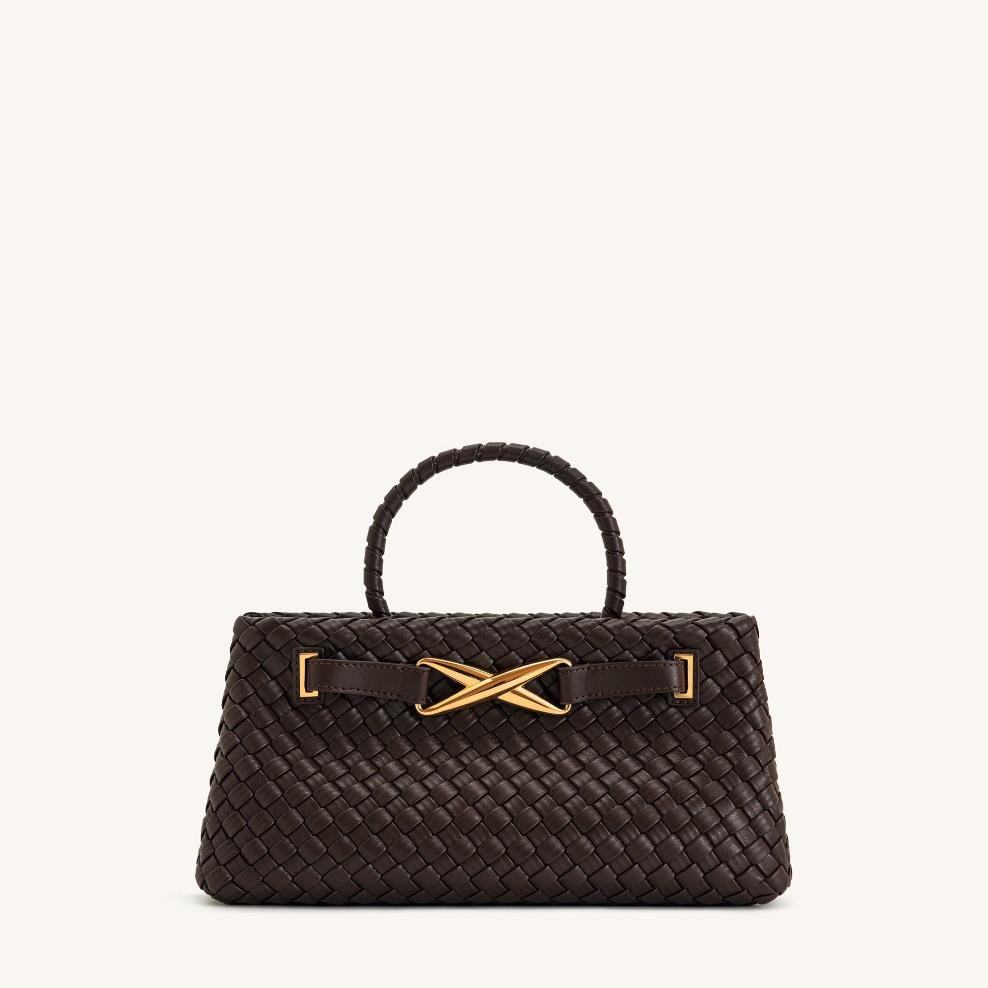 Virelle Dokuma Tote Çanta - Kahverengi