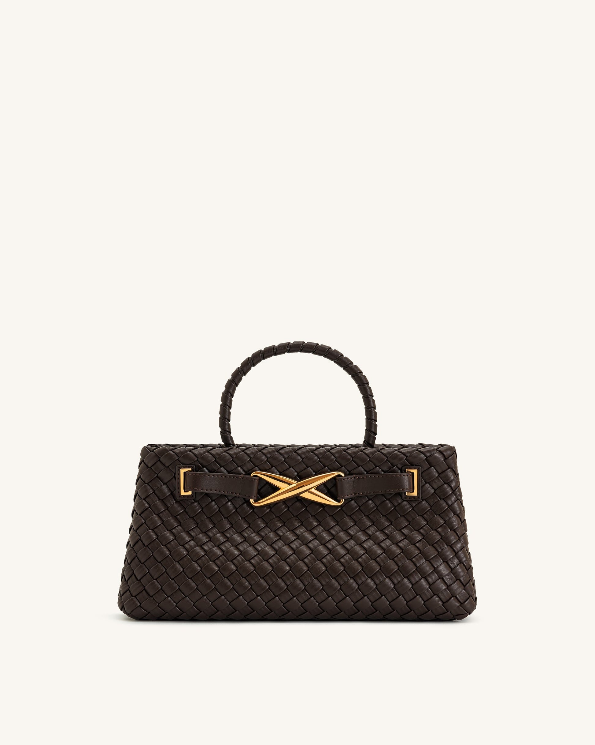 Virelle Dokuma Tote Çanta - Kahverengi