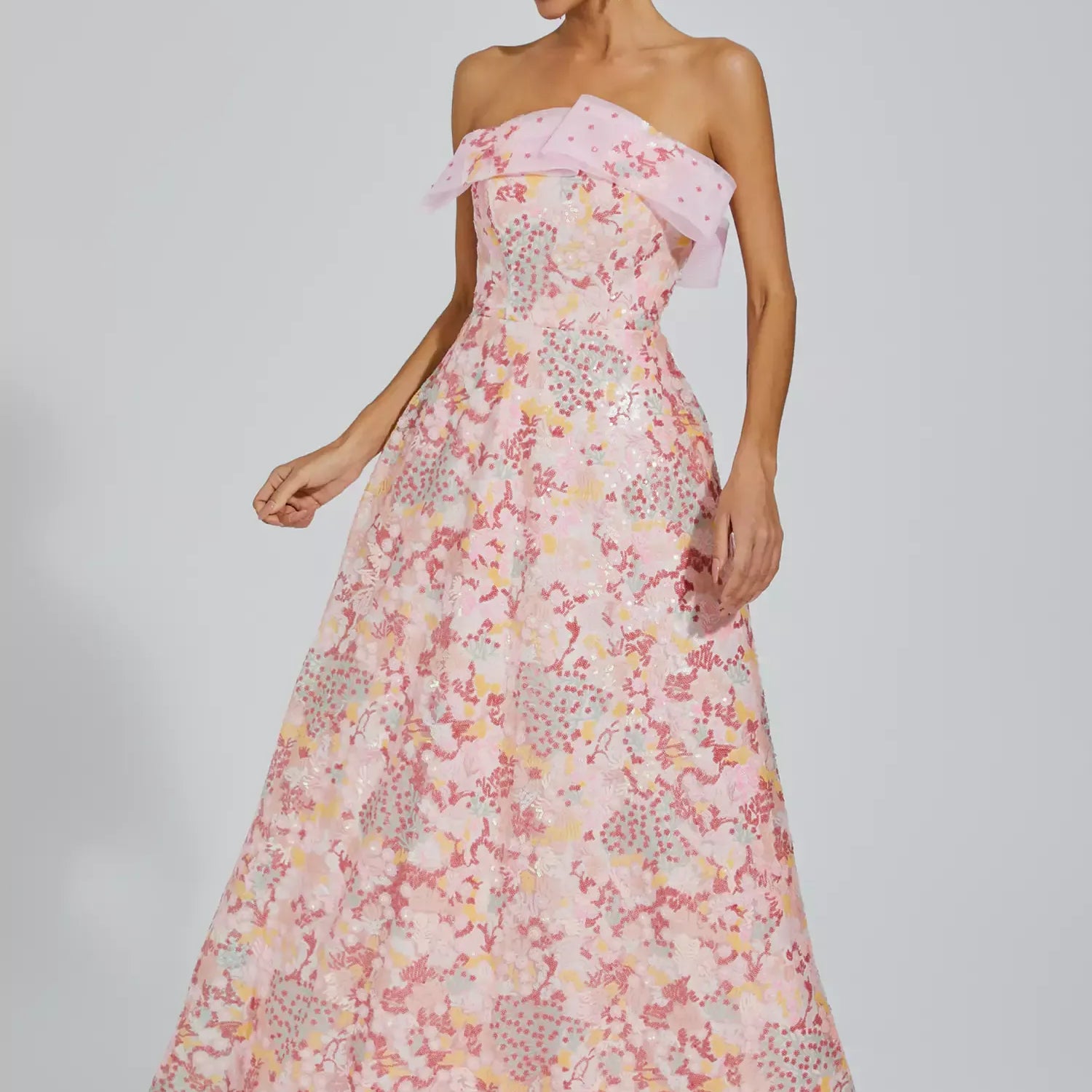 Aspyn Pembe Payet Bodycon Maxi Elbise