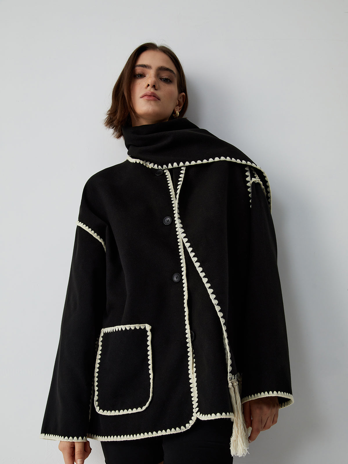 Kontrast Kesim Ceket