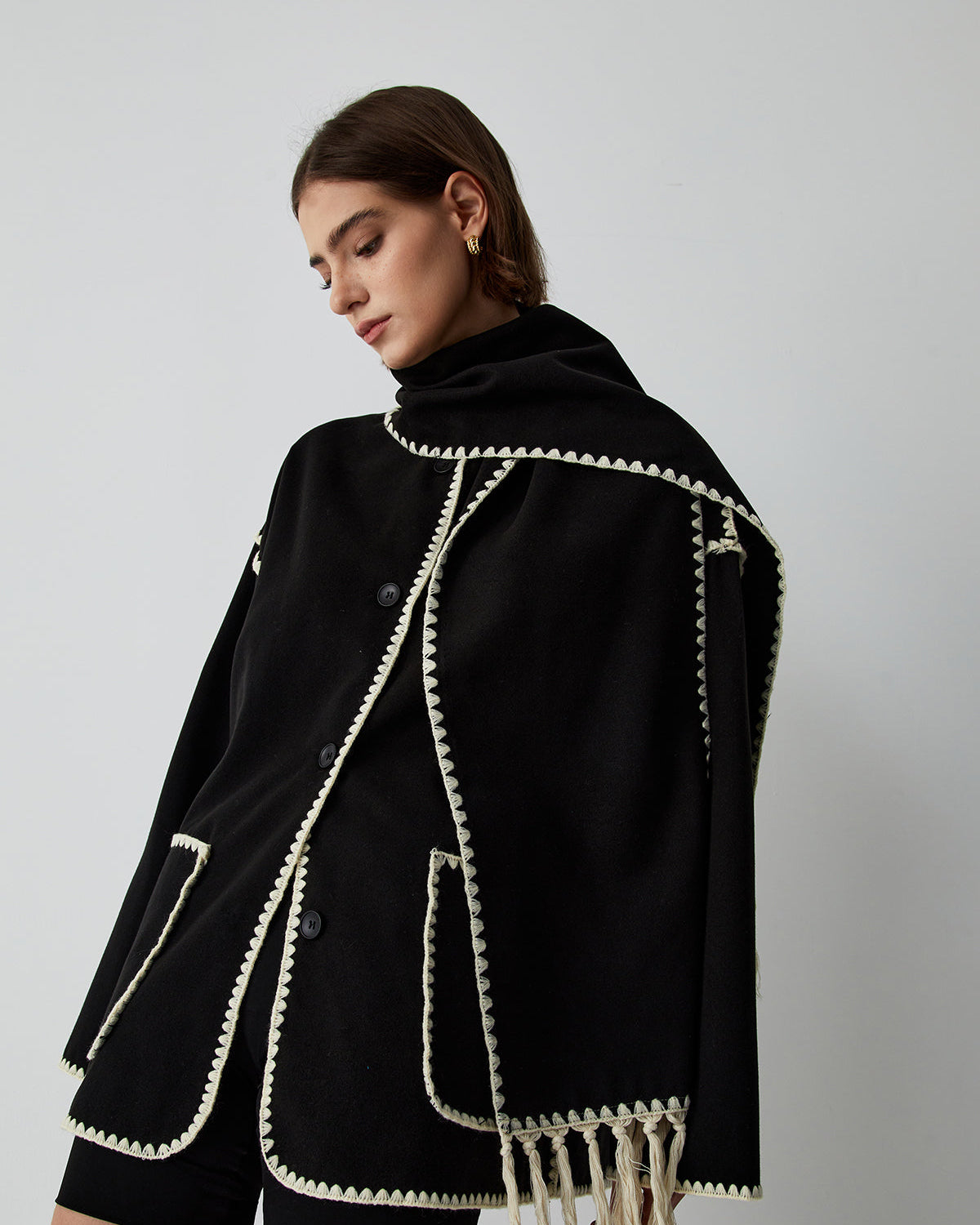 Kontrast Kesim Ceket