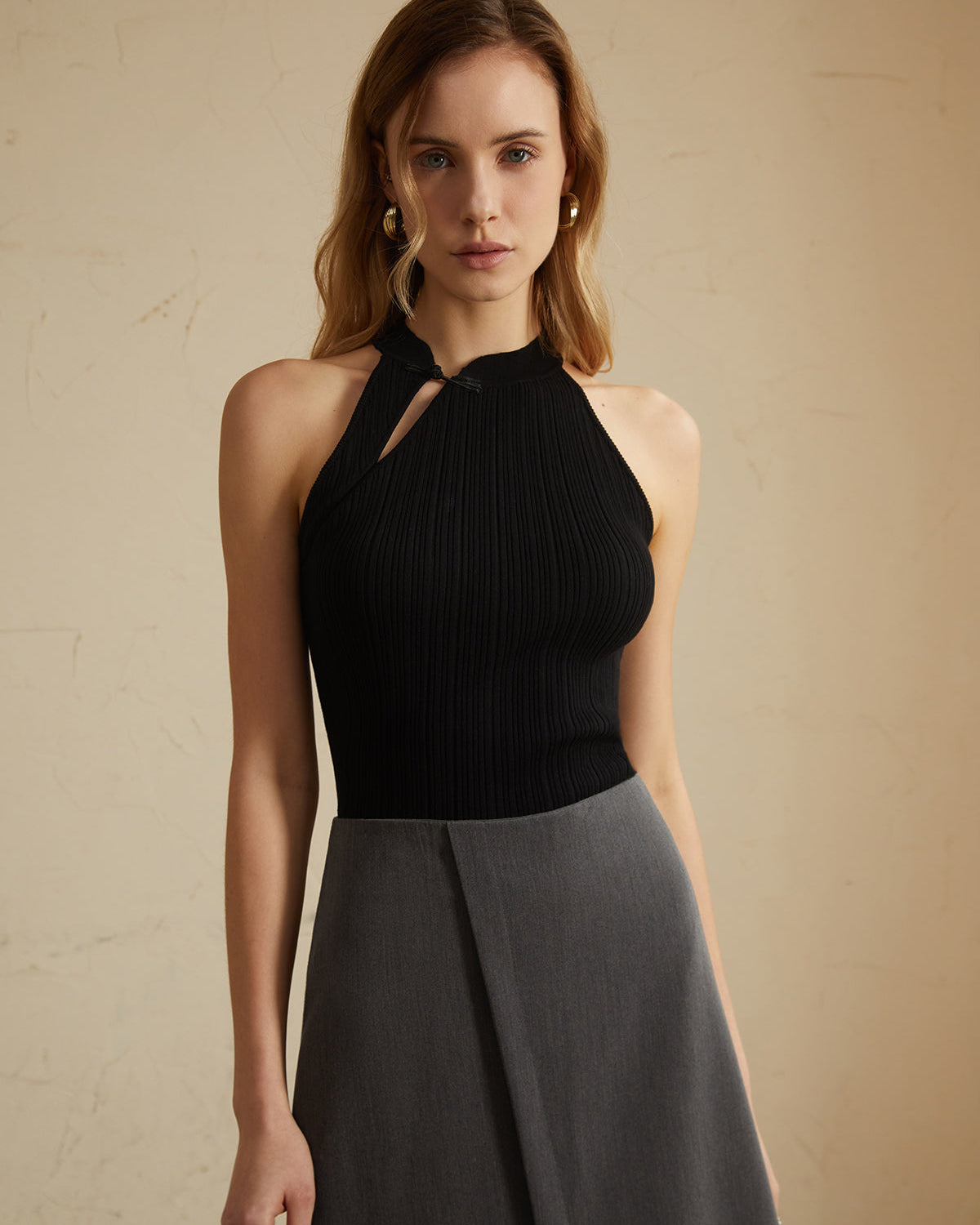 Vintage Düğmeli Kazak Yelek