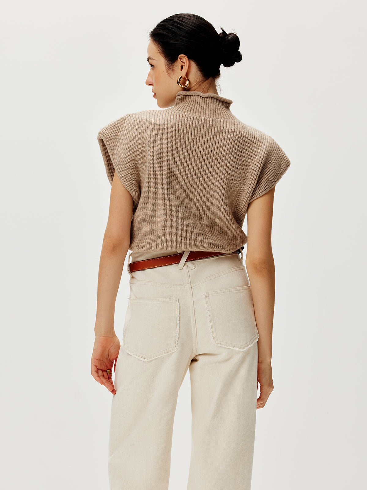 Kaburgalı Kısa Kollu Sıcak Kazak