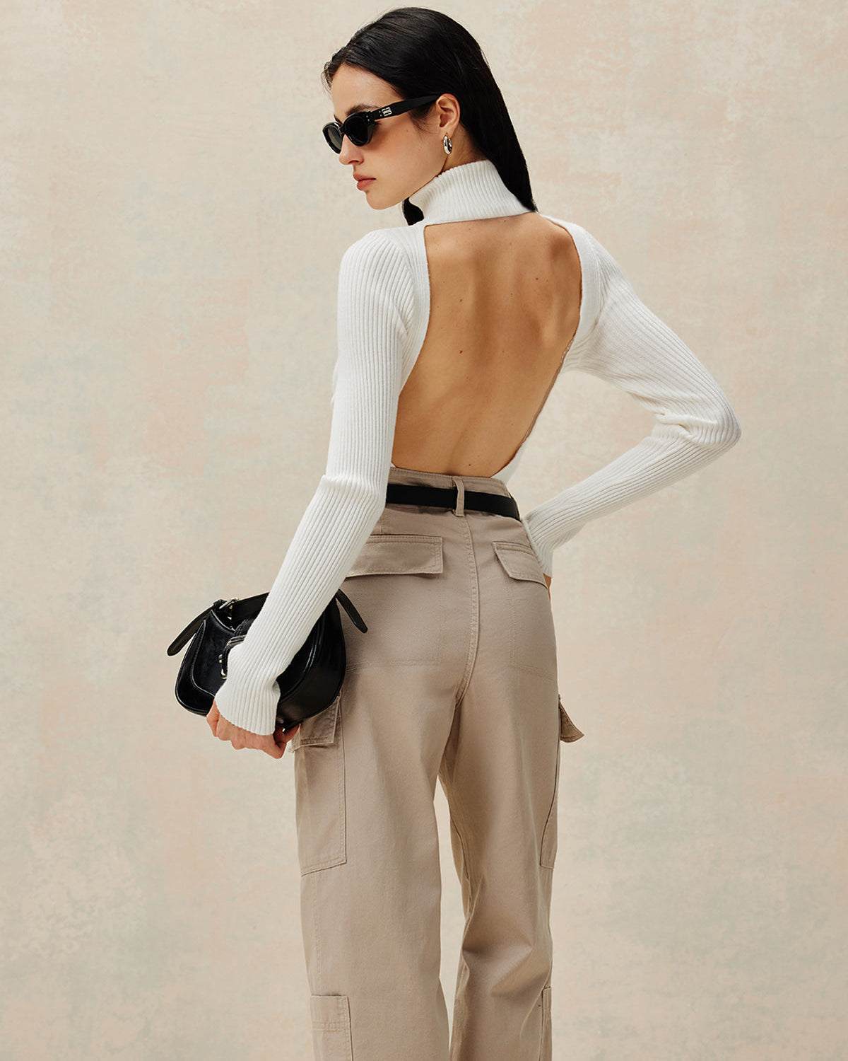 Açık Sırtlı Örgü Kazak