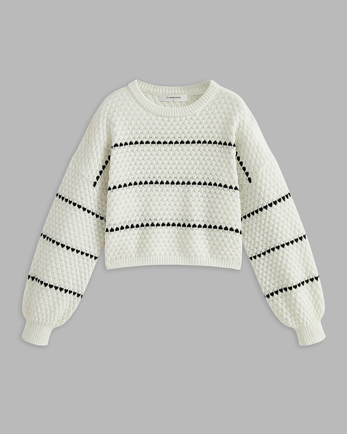 Büyük Boy Kontrast Çizgili Kazak