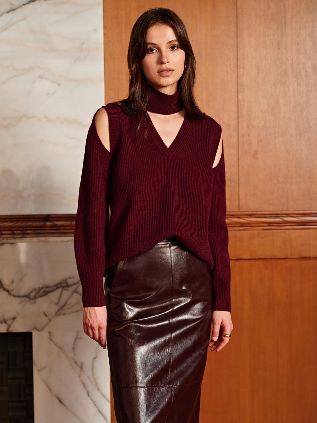 Büyük Boy Yün Karışımlı Yivli Kesim Kazak