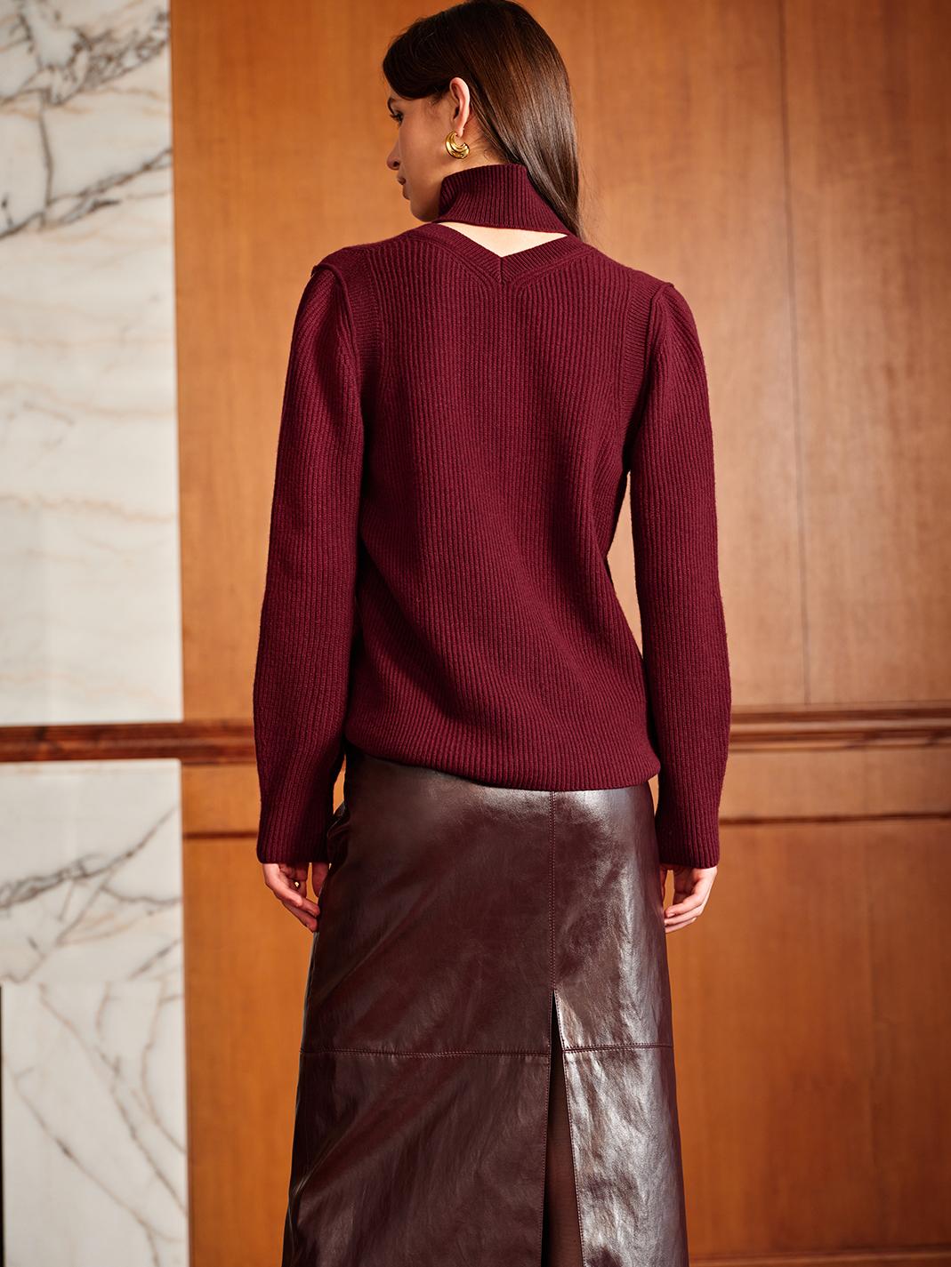 Büyük Boy Yün Karışımlı Yivli Kesim Kazak