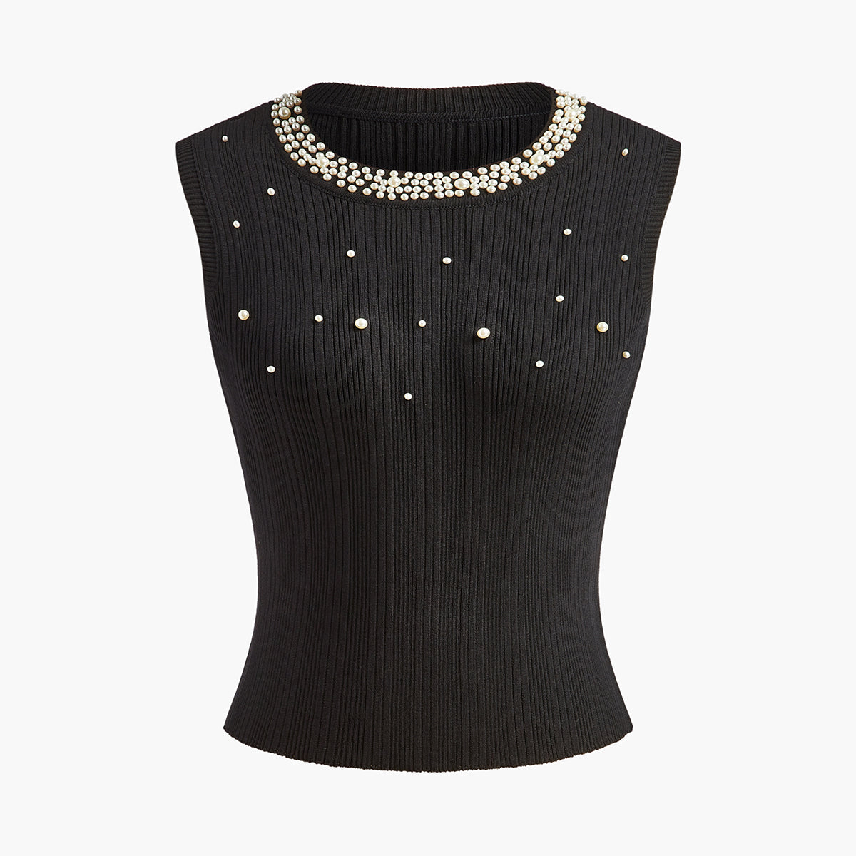 İnci Boncuklu Esnek Kazak Yelek