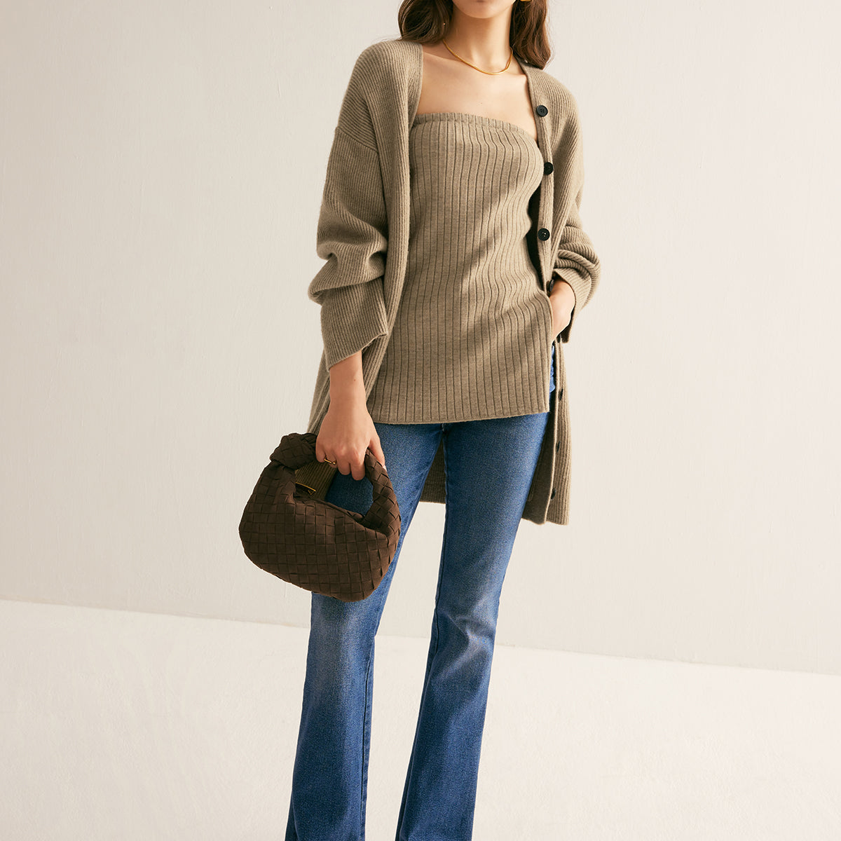 Kaburgalı Askısız Yırtmaçlı Kazak Yelek