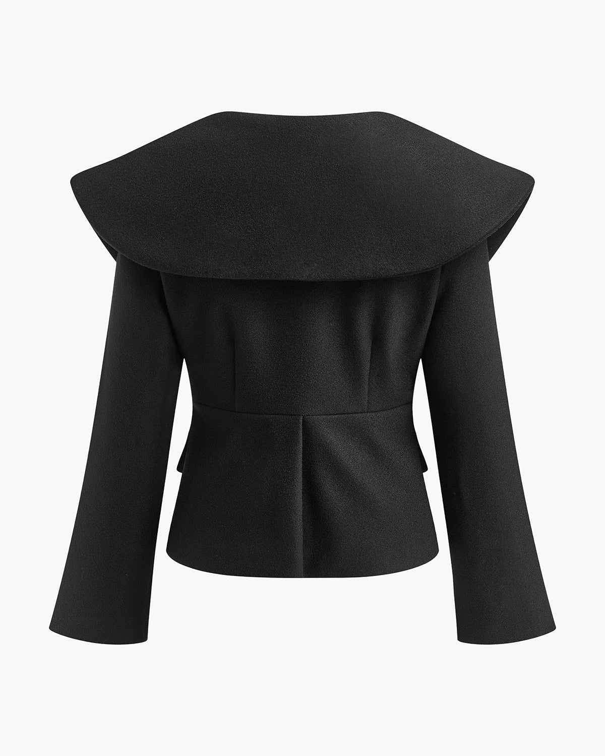 Büyük Yaka İnce Fermuarlı Ceket