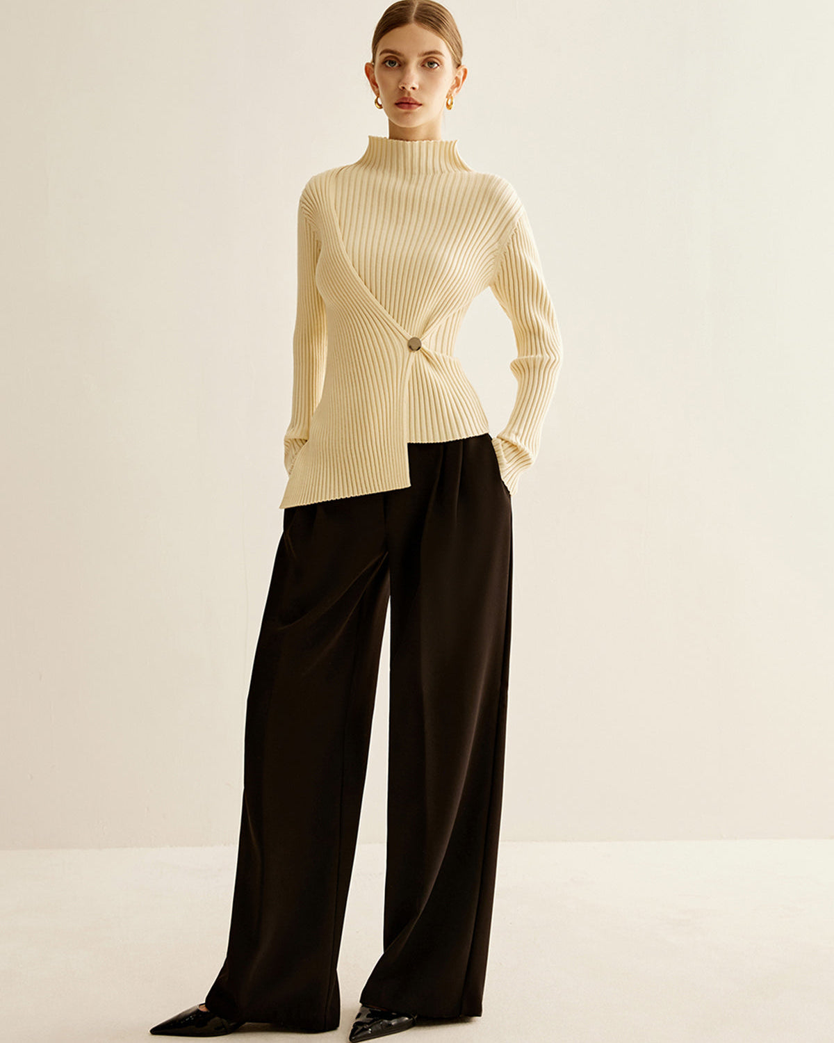 Balıkçı Yakalı Kaburgalı Sıkma Kazak