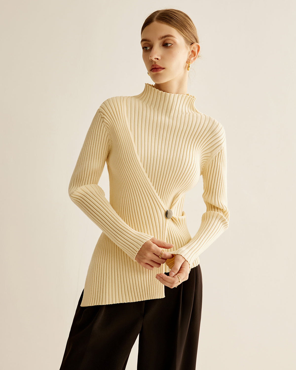 Balıkçı Yakalı Kaburgalı Sıkma Kazak