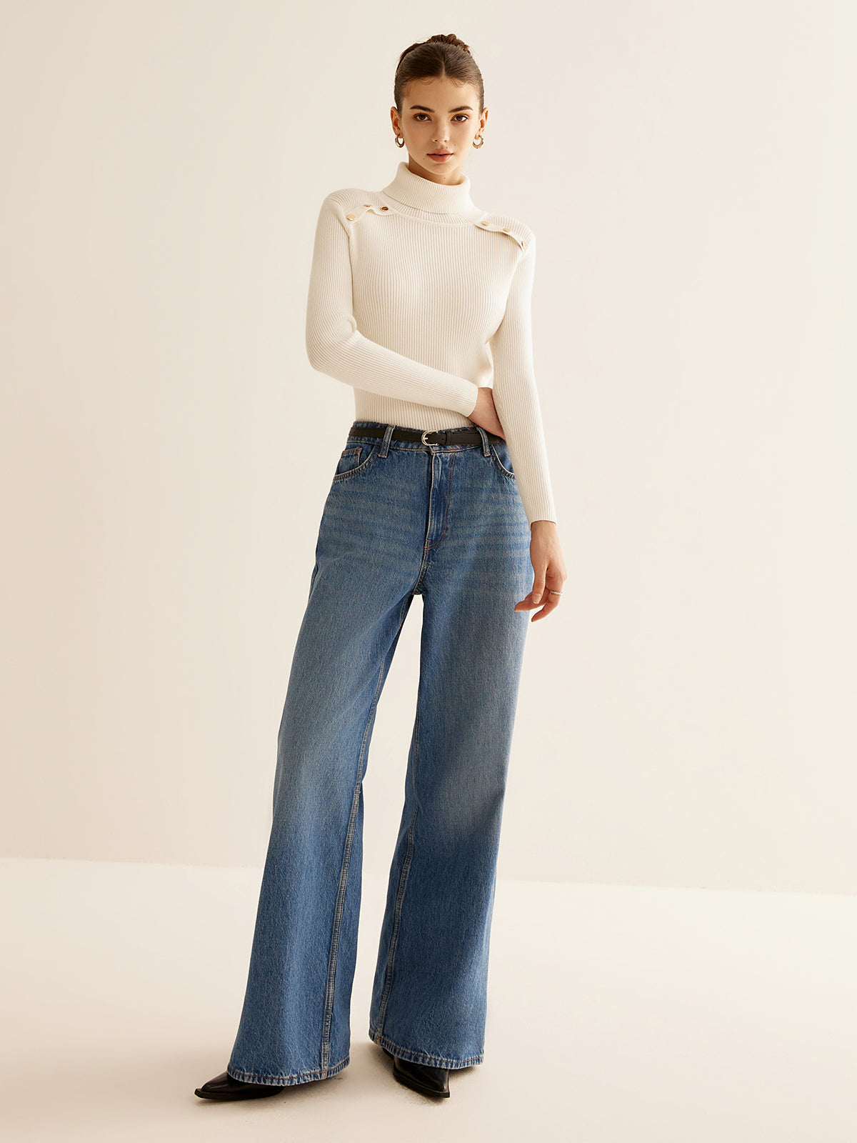 Kaburgalı Balıkçı Yaka İnce Kazak