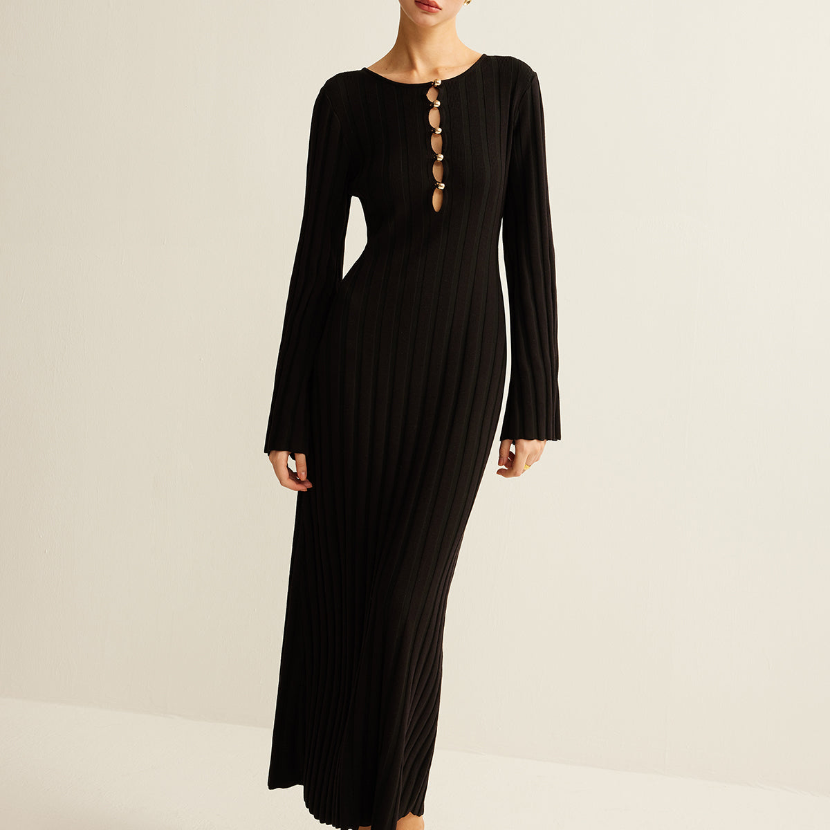 Kesik Yumuşak Kazak Elbise