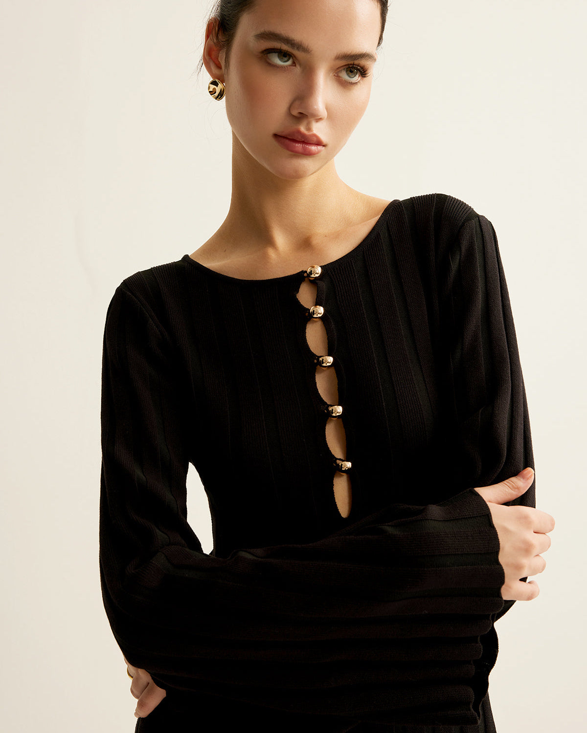 Kesik Yumuşak Kazak Elbise