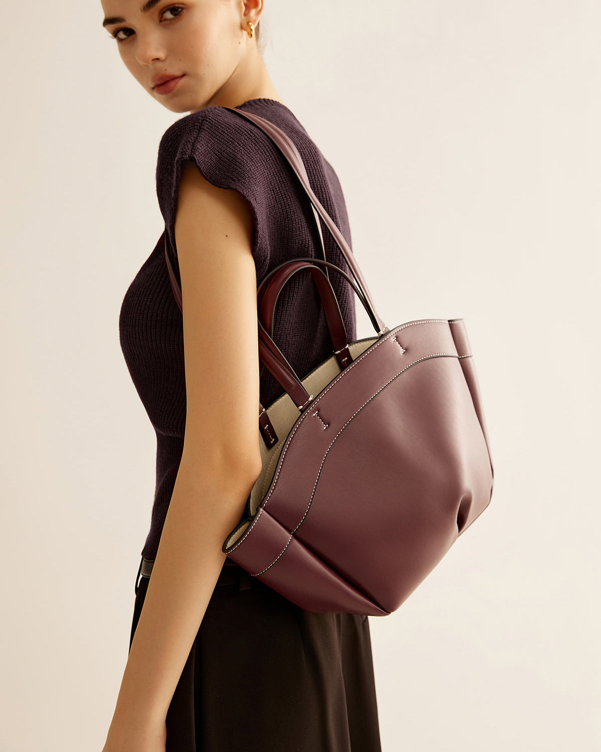 Bordeaux Elegance Tote Çanta