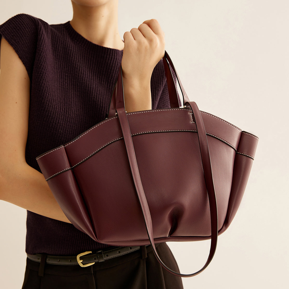 Bordeaux Elegance Tote Çanta