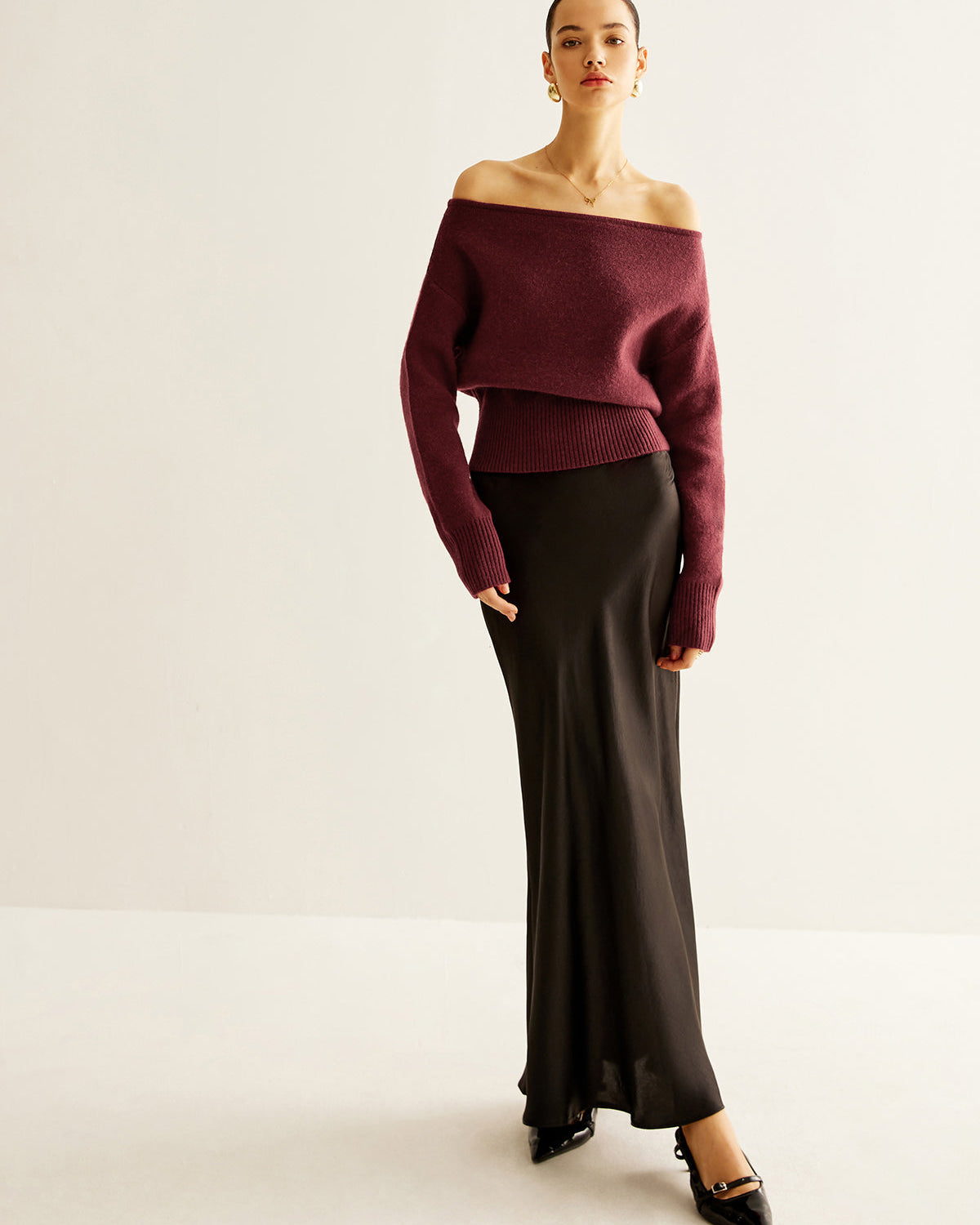 Soğuk Omuzlu Sıkma Kazak