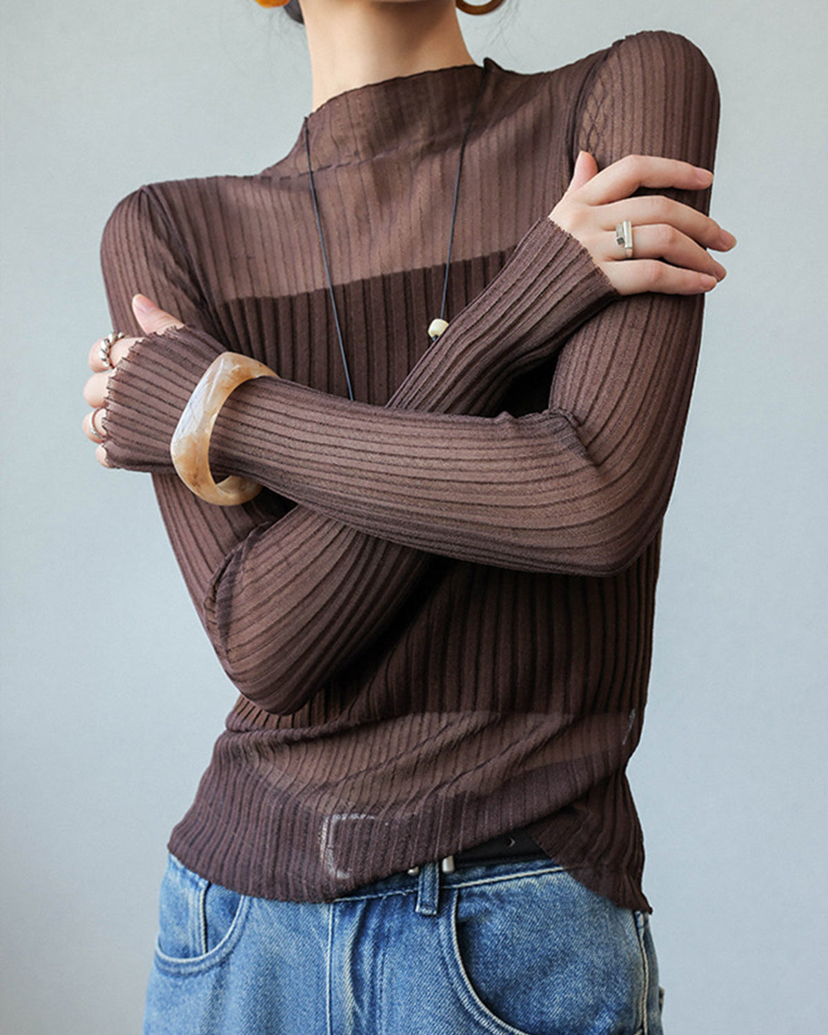 Şeffaf Panel İnce Kazak