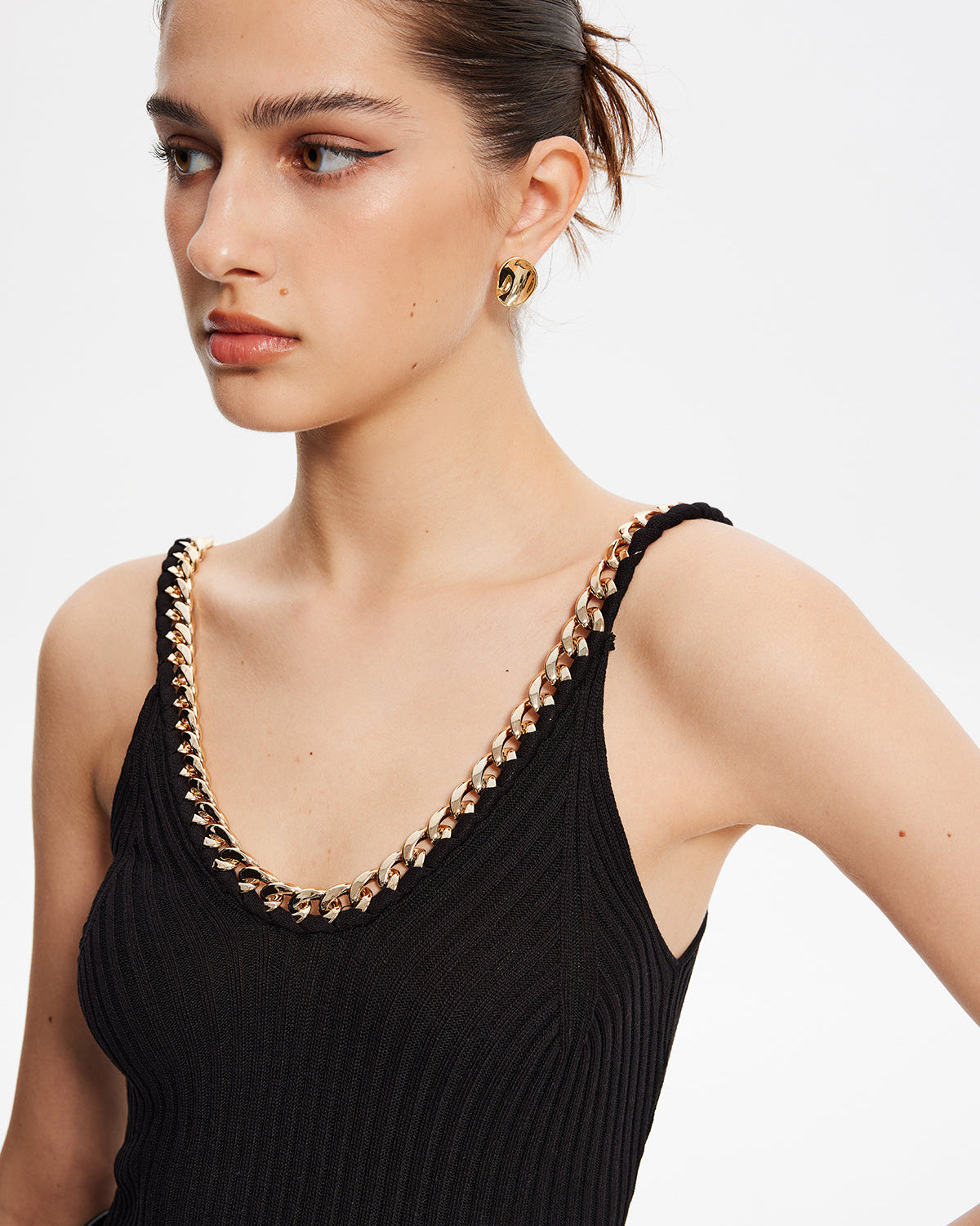 Metal-Dikişli İnce Askılı Kazak Yelek