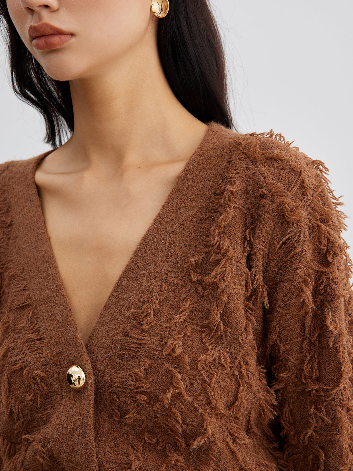 Püsküllü Paça Düğmeli Büzgülü Hırka