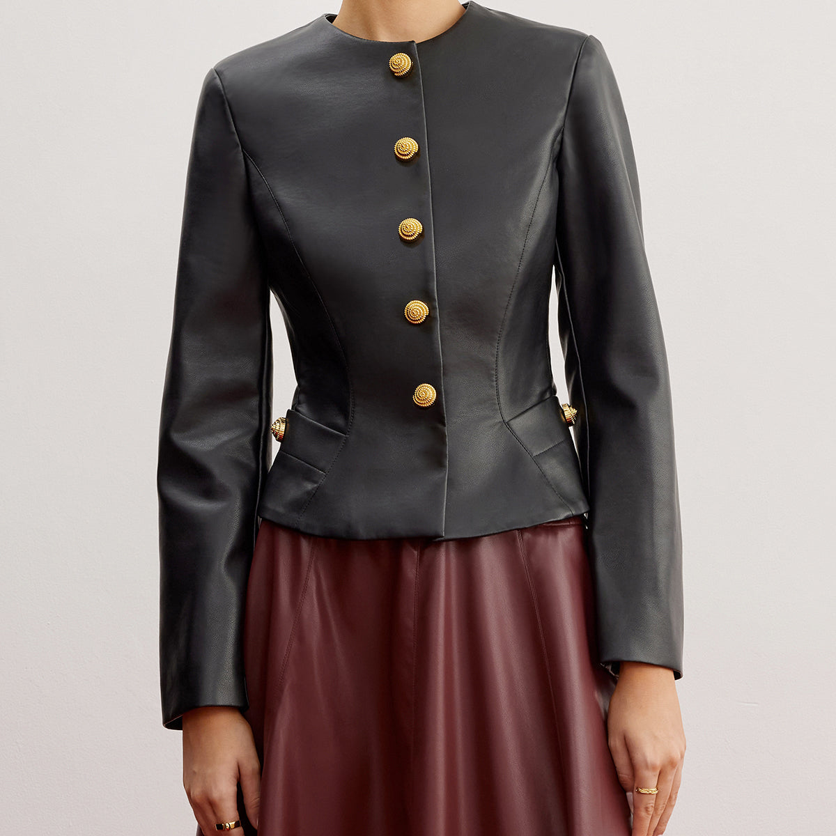 Günlük Suni Deri İnce Ceket