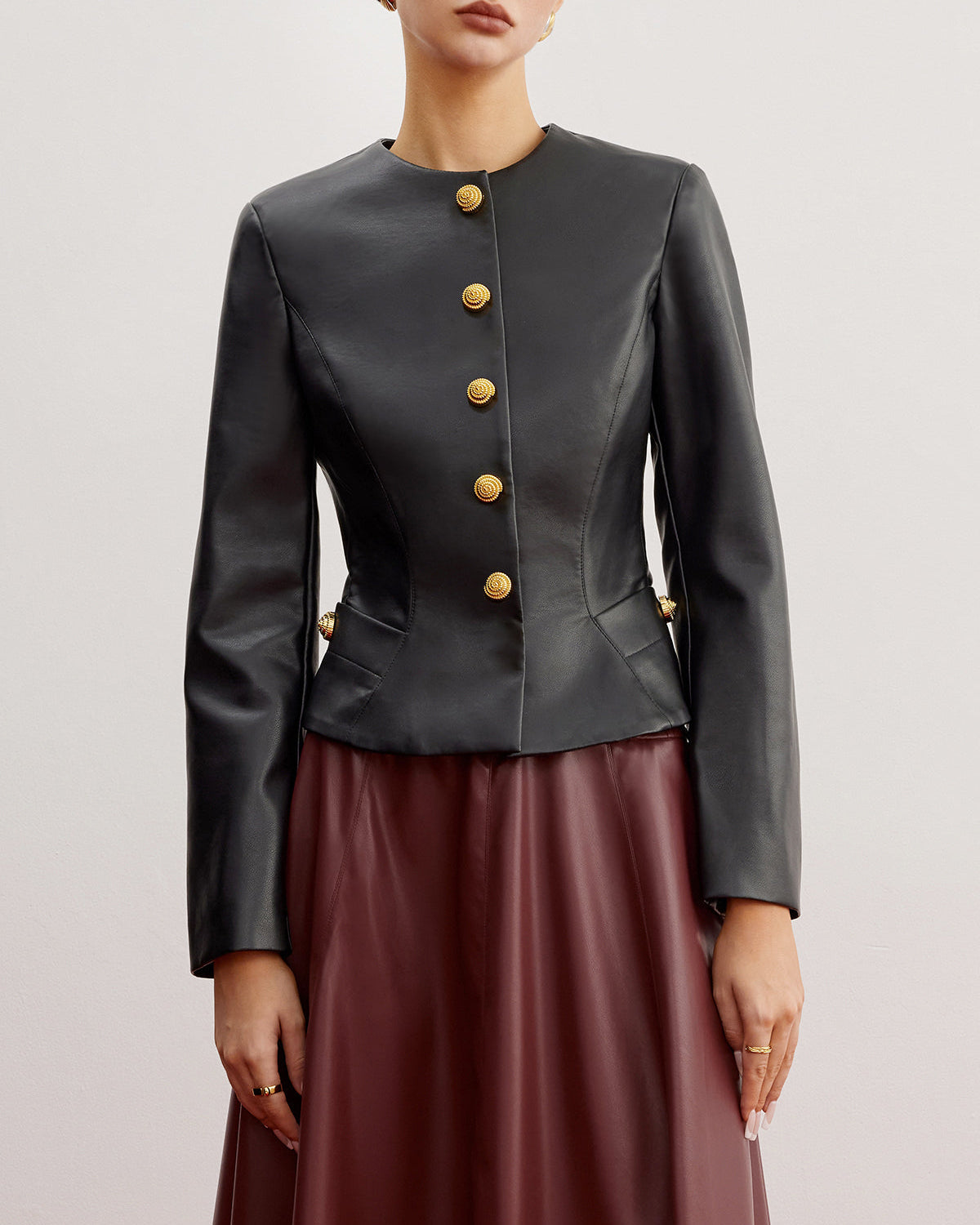 Günlük Suni Deri İnce Ceket