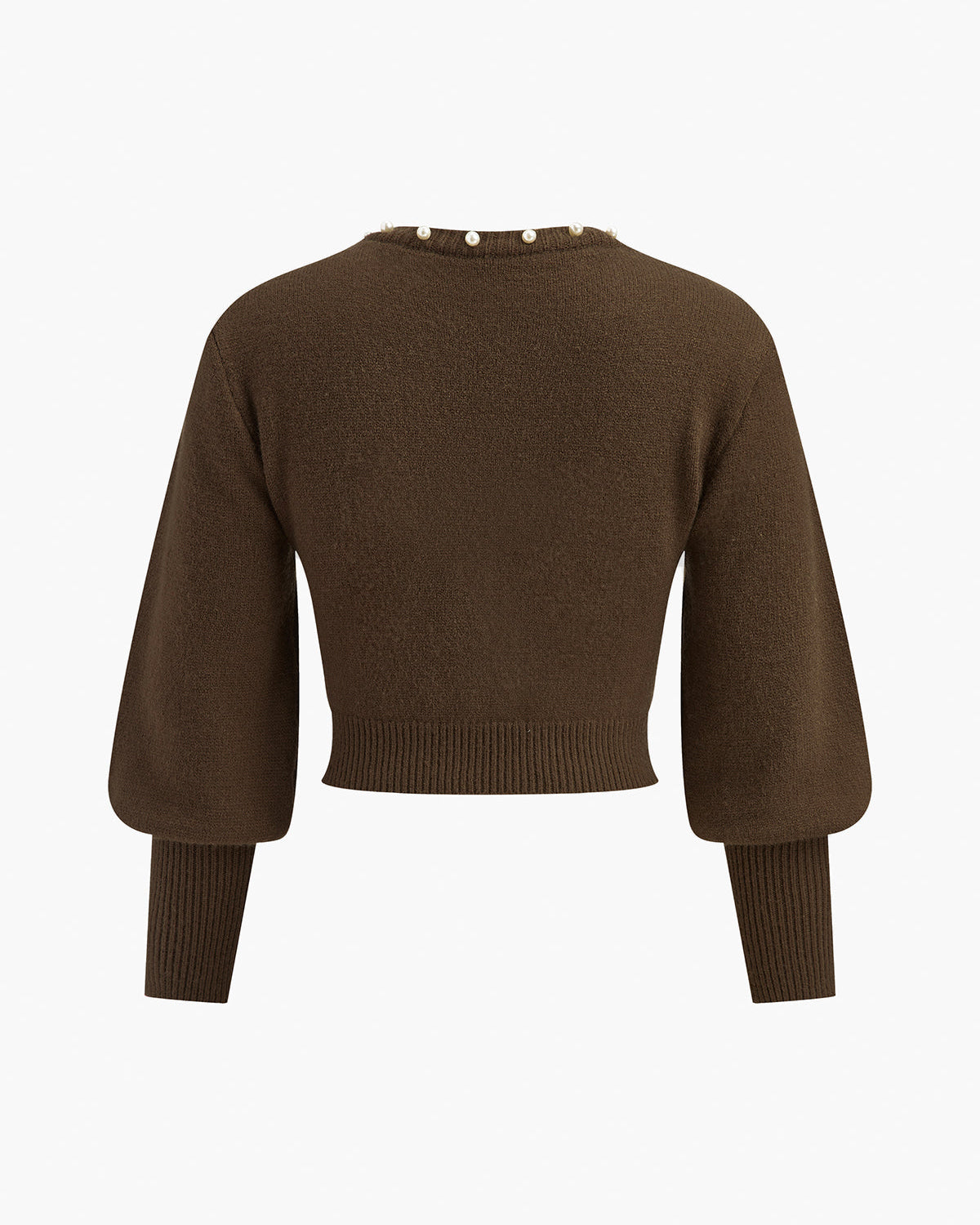 İnci Detaylı Volan Kol Triko Bluz