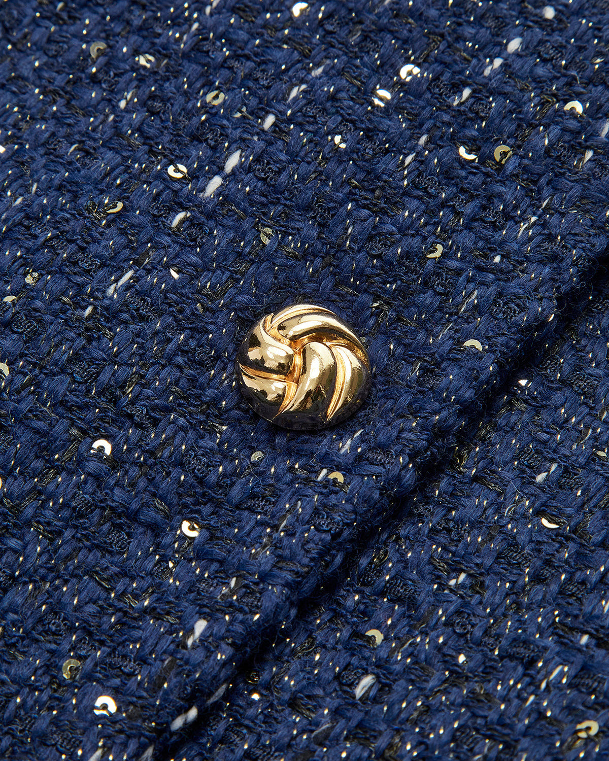 Payet Süslemeli Düğmeli Tweed Yelek