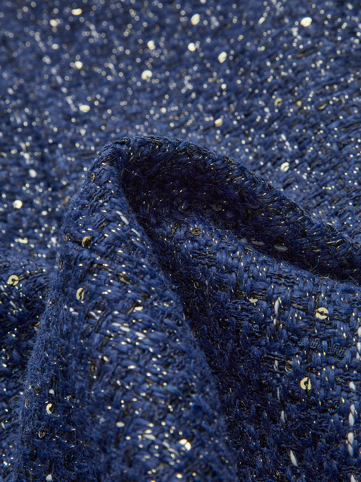 Payet Süslemeli Düğmeli Tweed Yelek