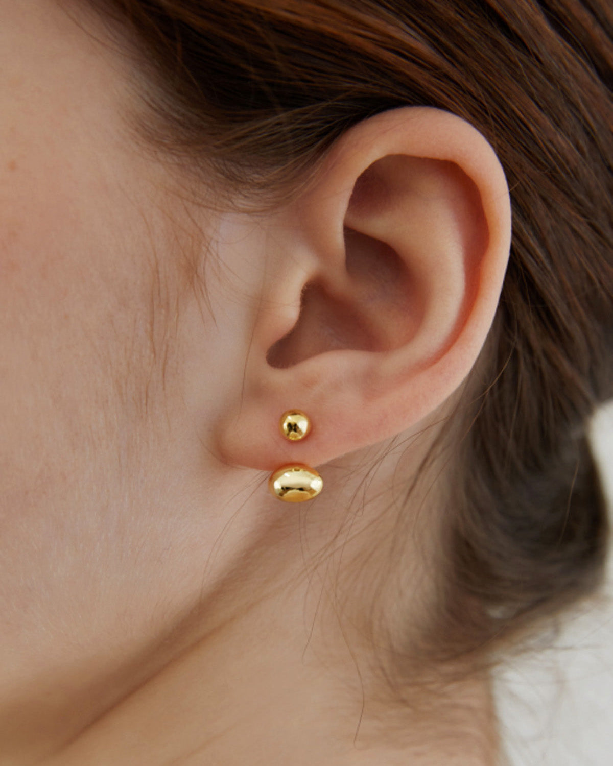 Oval Fasulye Formlu Küpe