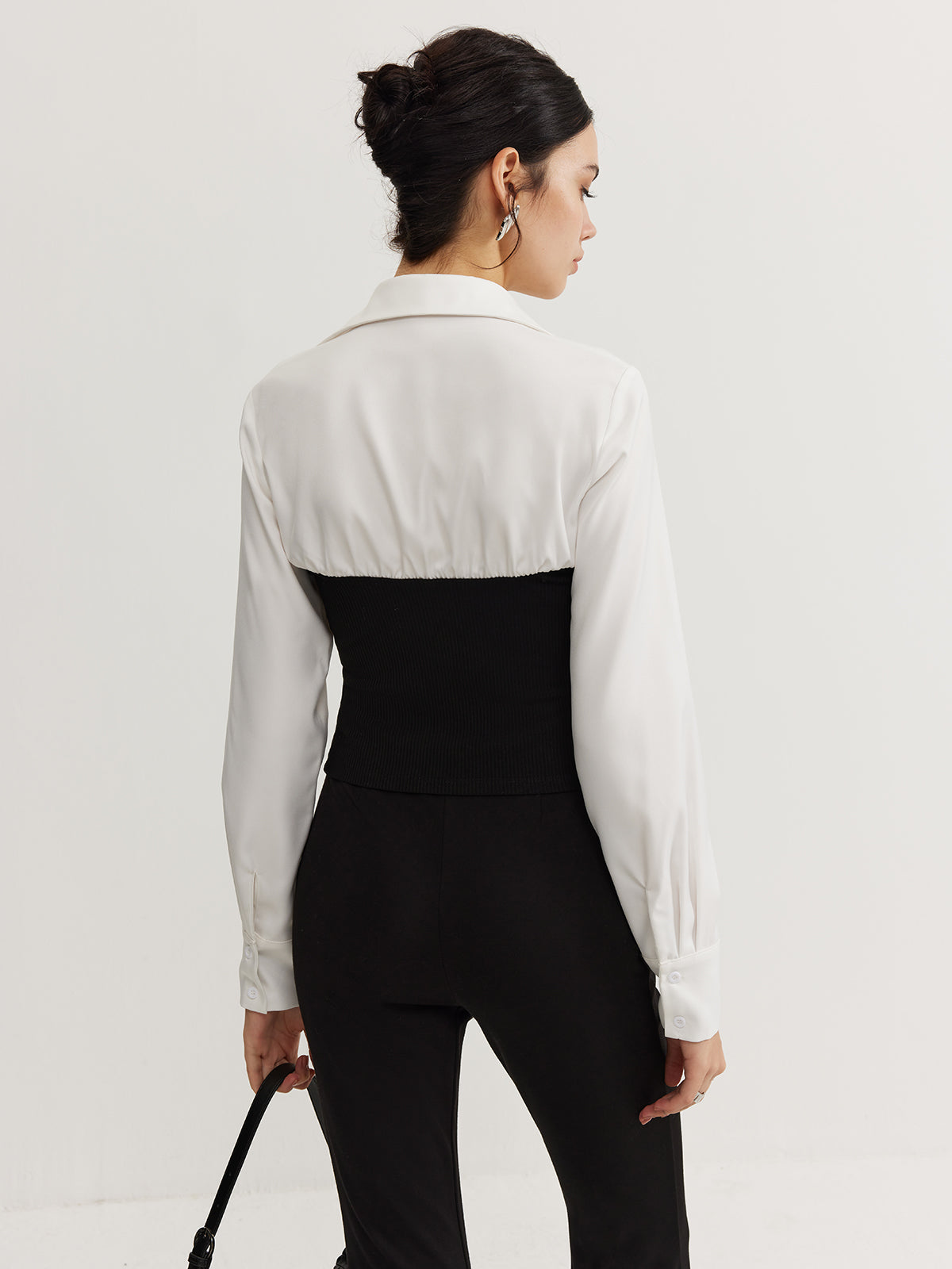 Çift Fermuarlı Renk Bloklu Polo Yaka Tişört