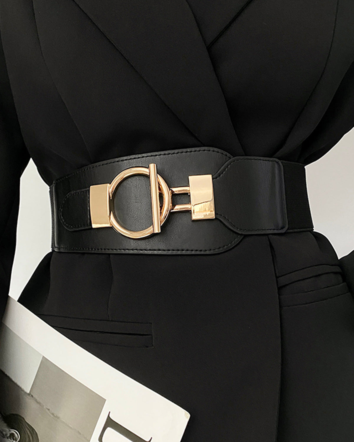 Metal Lariat Elastik Geniş Kemer