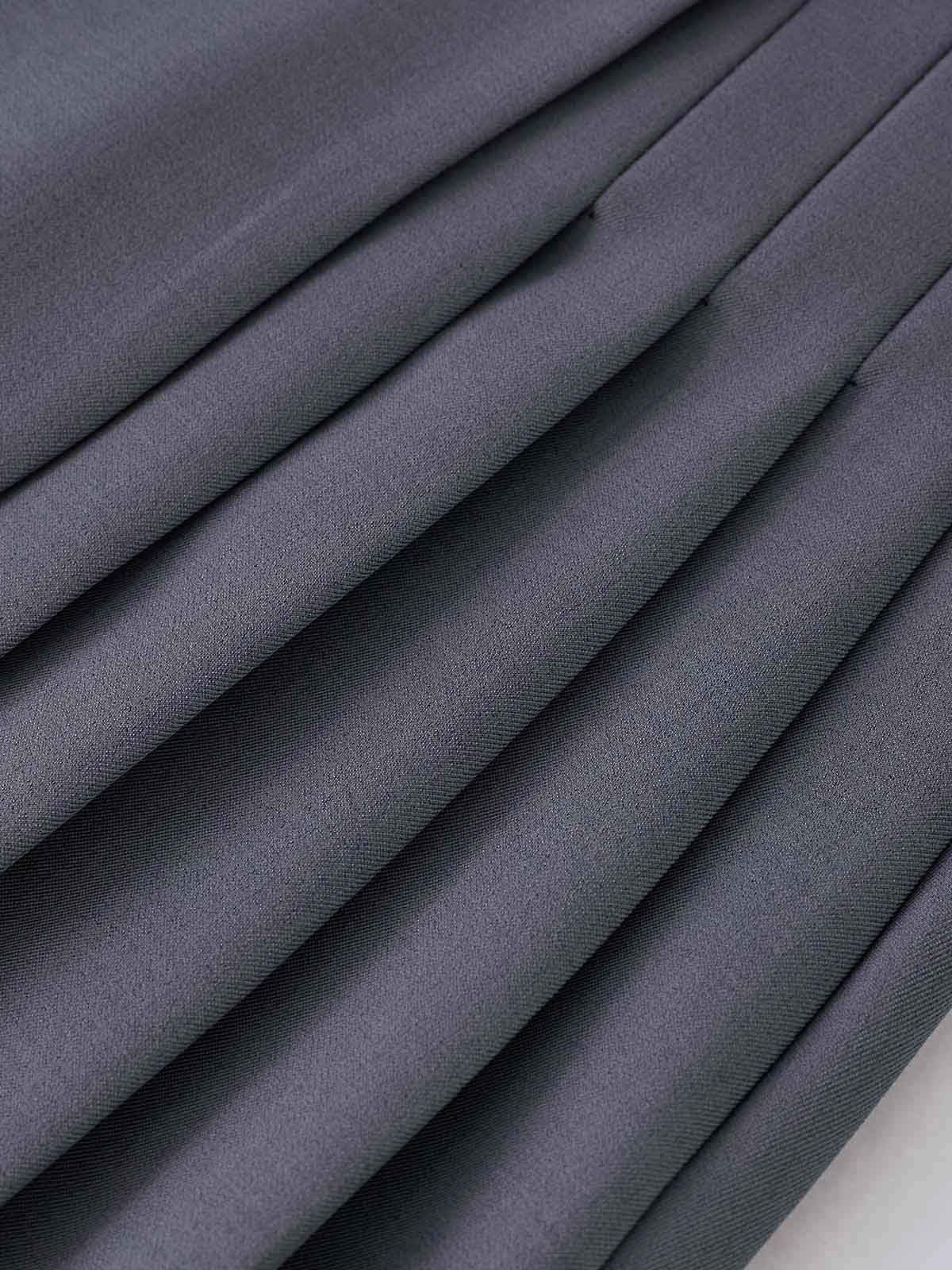 Düğme Fermuar Detaylı Pileli Kumaş Etek