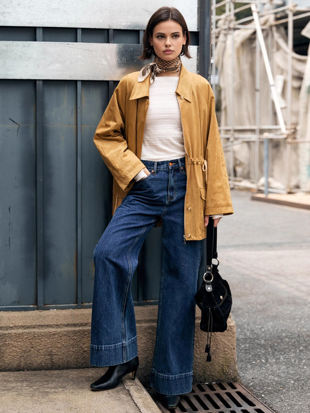 Yarı Şeffaf Parmak Delikli Pileli Üst