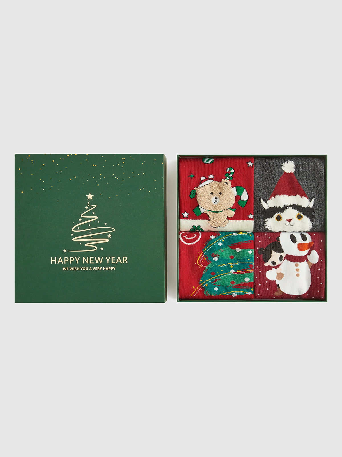 Çizgi Karakterli Noel Hediye Kutusu (Çoraplı)