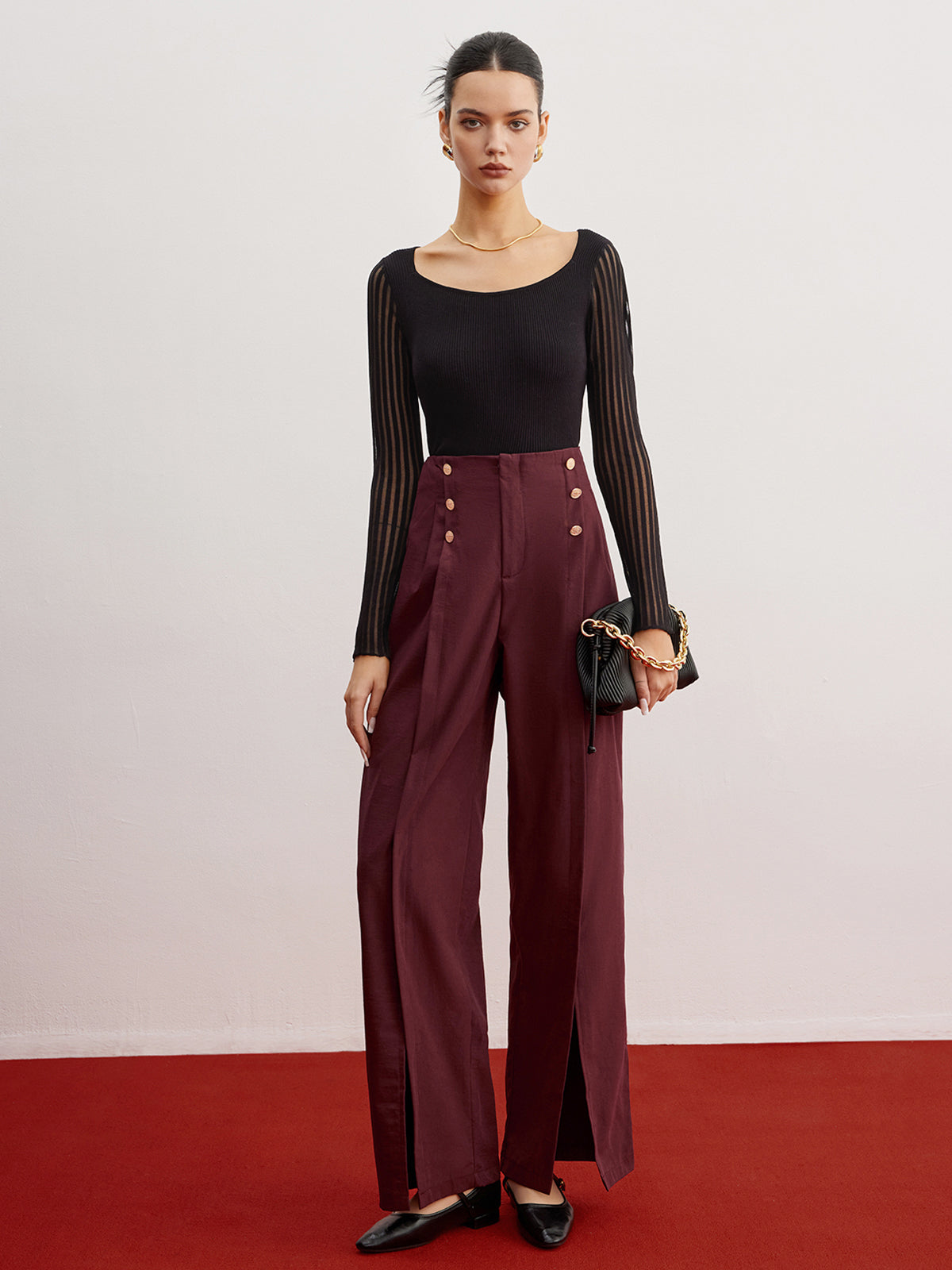 Ribanalı Transparan Kollu Kazak